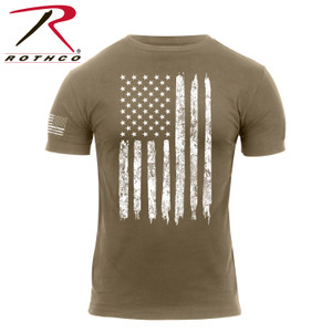 Rothco Distressed US Flag Athletic Fit T-Shirt Coyote Brown Size 4XL Rothco Distressed US Flag Athletic Fit T-Shirt Coyote Brown Size 4XL