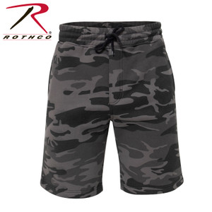 Rothco Camo And Solid Color Sweatshorts Black Camo Size XL Rothco Camo And Solid Color Sweatshorts Black Camo Size XL