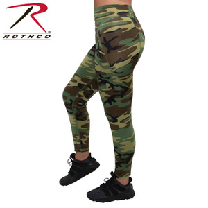 Rothco Womens Workout Performance Camo Leggings With Pockets Woodland Camo Size 2XL Rothco Womens Workout Performance Camo Leggings With Pockets Woodland Camo Size 2XL