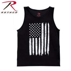 Rothco Distressed U.S. Flag Tank Top Black Size 2XL Rothco Distressed U.S. Flag Tank Top Black Size 2XL