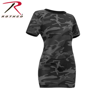 Rothco Womens Long Length Camo T-Shirt Black Camo Size 2XL