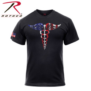 Rothco Medical Symbol (Caduceus) T-Shirt - Black Black Size M Rothco Medical Symbol (Caduceus) T-Shirt - Black Black Size M