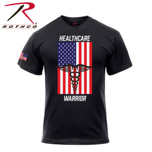 Rothco Healthcare Warrior US Flag T-Shirt - Black Black Size 2XL Rothco Healthcare Warrior US Flag T-Shirt - Black Black Size 2XL
