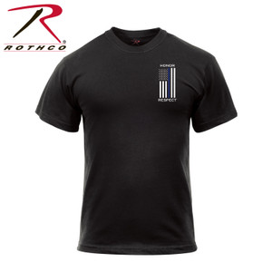 Rothco Honor and Respect 2-Sided Thin Blue Line Flag T-Shirt - Black Black Size M Rothco Honor and Respect 2-Sided Thin Blue Line Flag T-Shirt - Black Black Size M