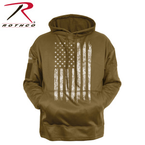Rothco U.S. Flag Concealed Carry Hoodie Coyote Brown Size 2XL Rothco U.S. Flag Concealed Carry Hoodie Coyote Brown Size 2XL