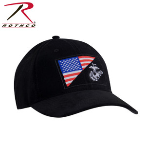 Rothco USMC Eagle, Globe and Anchor / US Flag Low Pro Cap Black Size One Size Rothco USMC Eagle, Globe and Anchor / US Flag Low Pro Cap Black Size One Size