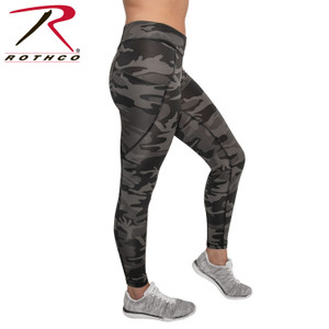 Rothco Womens Workout Performance Camo Leggings With Pockets Black Camo Size XS Rothco Womens Workout Performance Camo Leggings With Pockets Black Camo Size XS