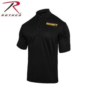 Rothco Moisture Wicking Security Polo Shirt Black W/ Gold Lettering Size XL Rothco Moisture Wicking Security Polo Shirt Black W/ Gold Lettering Size XL