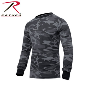 Rothco Long Sleeve Color Camo T-Shirt Black Camo Size 2XL