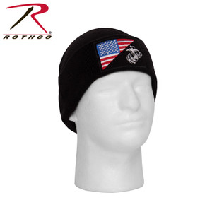Rothco USMC Eagle, Globe and Anchor / US Flag Deluxe Fine Knit Watch Cap Black Size One Size Rothco USMC Eagle, Globe and Anchor / US Flag Deluxe Fine Knit Watch Cap Black Size One Size