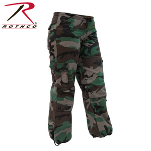 Rothco Womens Unwashed Camo Paratrooper Fatigue Pants Woodland Camo Size XXS Rothco Womens Unwashed Camo Paratrooper Fatigue Pants Woodland Camo Size XXS