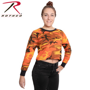 Rothco Women's Camo Long Sleeve Crop Top Savage Orange Camo Size 2XL Rothco Women's Camo Long Sleeve Crop Top Savage Orange Camo Size 2XL