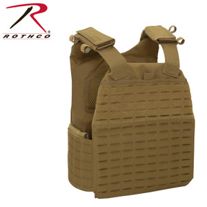 Rothco Laser Cut MOLLE Plate Carrier Vest Coyote Brown Size 2XL / 3XL Rothco Laser Cut MOLLE Plate Carrier Vest Coyote Brown Size 2XL / 3XL