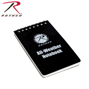 Rothco All-Weather Waterproof Notebook Black Size 3" x 5" Rothco All-Weather Waterproof Notebook Black Size 3" x 5"