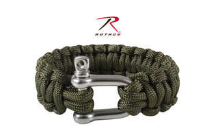 Rothco Paracord Bracelet With D-Shackle Olive Drab Rothco Paracord Bracelet With D-Shackle Olive Drab
