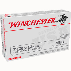 WIN WM80 7.62X51 149 FMJ LC 20/25 WIN WM80 7.62X51 149 FMJ LC 20/25