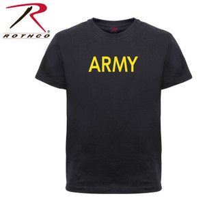 Rothco Kids Army Physical Training T-Shirt Black Size XS Rothco Kids Army Physical Training T-Shirt Black Size XS