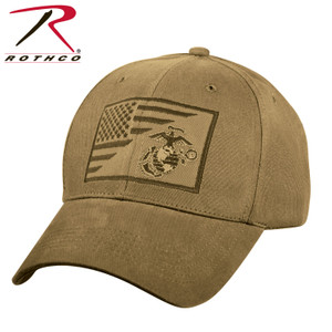 Rothco USMC Eagle, Globe and Anchor / US Flag Low Pro Cap Coyote Brown Size One Size Rothco USMC Eagle, Globe and Anchor / US Flag Low Pro Cap Coyote Brown Size One Size