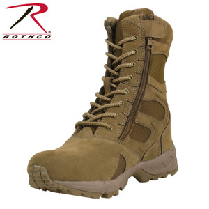Rothco Forced Entry Deployment Boots With Side Zipper - 8 Inch AR 670-1 Coyote Brown 8 5763 Rothco Forced Entry Deployment Boots With Side Zipper - 8 Inch AR 670-1 Coyote Brown 8 5763