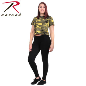 Rothco Women's Camo Crop Top Stinger Yellow Camo Size S Rothco Women's Camo Crop Top Stinger Yellow Camo Size S