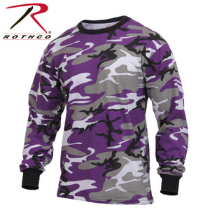 Rothco Long Sleeve Color Camo T-Shirt Ultra Violet Camo Size XL Rothco Long Sleeve Color Camo T-Shirt Ultra Violet Camo Size XL