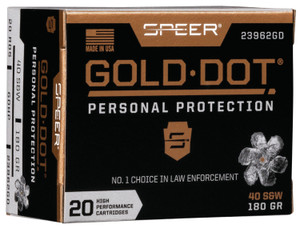 SPEER 23962GD GOLD DOT 40S    180 HP         20/10 SPEER 23962GD GOLD DOT 40S    180 HP         20/10