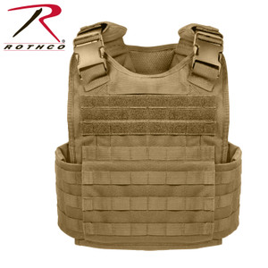 Rothco MOLLE Plate Carrier Vest Coyote Brown Size 2XL / 3XL Rothco MOLLE Plate Carrier Vest Coyote Brown Size 2XL / 3XL