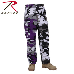 Rothco Two-Tone Camo BDU Pants Ultra Violet Purple / City Camo Size S Rothco Two-Tone Camo BDU Pants Ultra Violet Purple / City Camo Size S