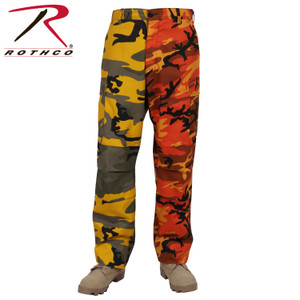 Rothco Two-Tone Camo BDU Pants Stinger Yellow / Savage Orange Camo Size XS Rothco Two-Tone Camo BDU Pants Stinger Yellow / Savage Orange Camo Size XS