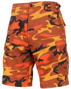 Rothco Colored Camo BDU Shorts Savage Orange Camo Size M Rothco Colored Camo BDU Shorts Savage Orange Camo Size M