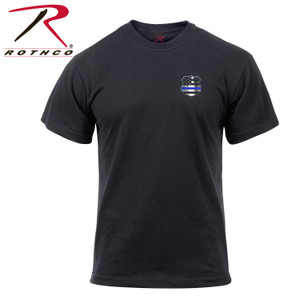 Rothco Thin Blue Line Shield T-Shirt Black Size 2XL Rothco Thin Blue Line Shield T-Shirt Black Size 2XL