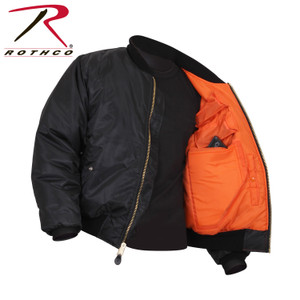 Rothco Concealed Carry MA-1 Flight Jacket Black Size 3XL Rothco Concealed Carry MA-1 Flight Jacket Black Size 3XL
