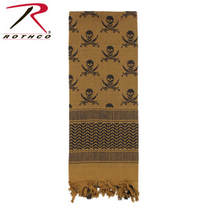 Rothco Skulls Shemagh Tactical Desert Keffiyeh Scarf Coyote Brown Size One Size