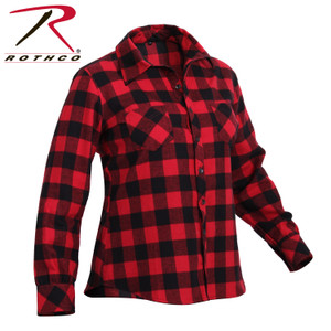 Rothco Womens Plaid Flannel Shirt Red / Black Size XL Rothco Womens Plaid Flannel Shirt Red / Black Size XL