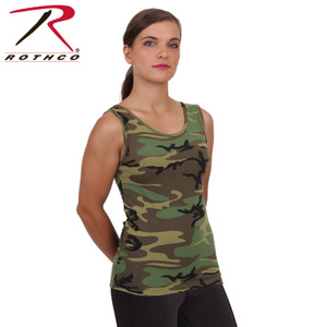 Rothco Womens Camo Stretch Tank Top Woodland Camo Size L Rothco Womens Camo Stretch Tank Top Woodland Camo Size L