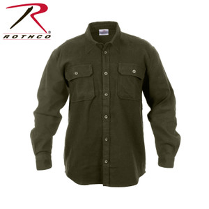 Rothco Heavy Weight Solid Flannel Shirt Olive Drab Size 3XL Rothco Heavy Weight Solid Flannel Shirt Olive Drab Size 3XL