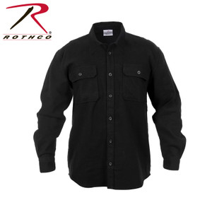 Rothco Heavy Weight Solid Flannel Shirt Black Size 4XL Rothco Heavy Weight Solid Flannel Shirt Black Size 4XL