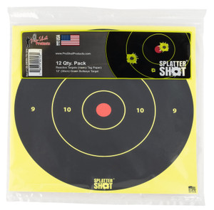 PROSHOT 12B-GREEN-TG12PK 12" SPLATTER BULLSEYE GRN PROSHOT 12B-GREEN-TG12PK 12" SPLATTER BULLSEYE GRN