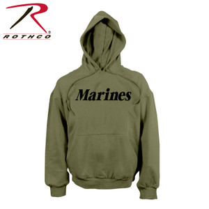Rothco Marines Pullover Hooded Sweatshirt Olive Drab Size S Rothco Marines Pullover Hooded Sweatshirt Olive Drab Size S