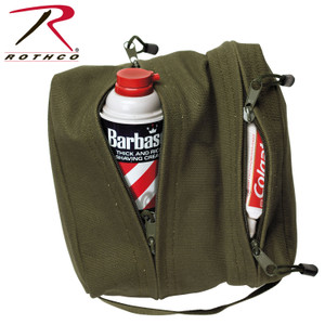 Rothco Canvas Dual Compartment Travel Kit Olive Drab Rothco Canvas Dual Compartment Travel Kit Olive Drab