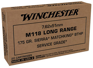WIN SGM118LRW 7.62X51 M118 LR 175 BTHP 20/25 WIN SGM118LRW 7.62X51 M118 LR 175 BTHP 20/25
