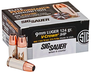 SIG E9MMA2-20            VCRWN 9MM  124 JHP  20/10 SIG E9MMA2-20            VCRWN 9MM  124 JHP  20/10