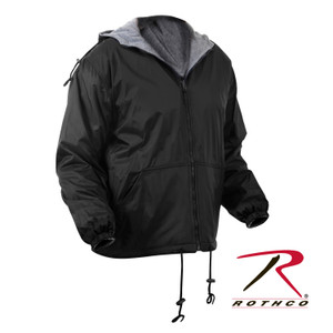 Rothco Reversible Lined Jacket With Hood Black Size M Rothco Reversible Lined Jacket With Hood Black Size M
