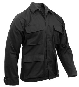 Rothco Poly/Cotton Twill Solid BDU Shirts Black Size L Rothco Poly/Cotton Twill Solid BDU Shirts Black Size L