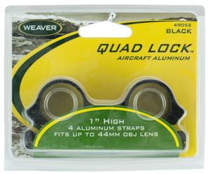 WEAV 49052  RINGS QUAD-LOCK 1IN HI  BLK