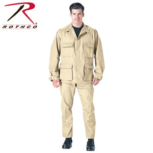 Rothco Poly/Cotton Twill Solid BDU Shirts Khaki Size S Rothco Poly/Cotton Twill Solid BDU Shirts Khaki Size S