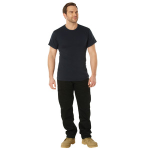 Rothco Solid Color Cotton / Polyester Blend T-Shirt Navy Blue Size 2XL Rothco Solid Color Cotton / Polyester Blend T-Shirt Navy Blue Size 2XL