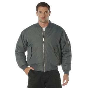 Rothco Enhanced Nylon MA-1 Flight Jacket Gunmetal Grey Size L Rothco Enhanced Nylon MA-1 Flight Jacket Gunmetal Grey Size L