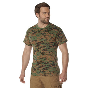 Rothco 100% Cotton Camo T-Shirt Woodland Digital Camo Size L
