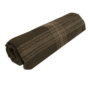 Rothco Striped Outdoor Wool Blanket  Brown / Tan